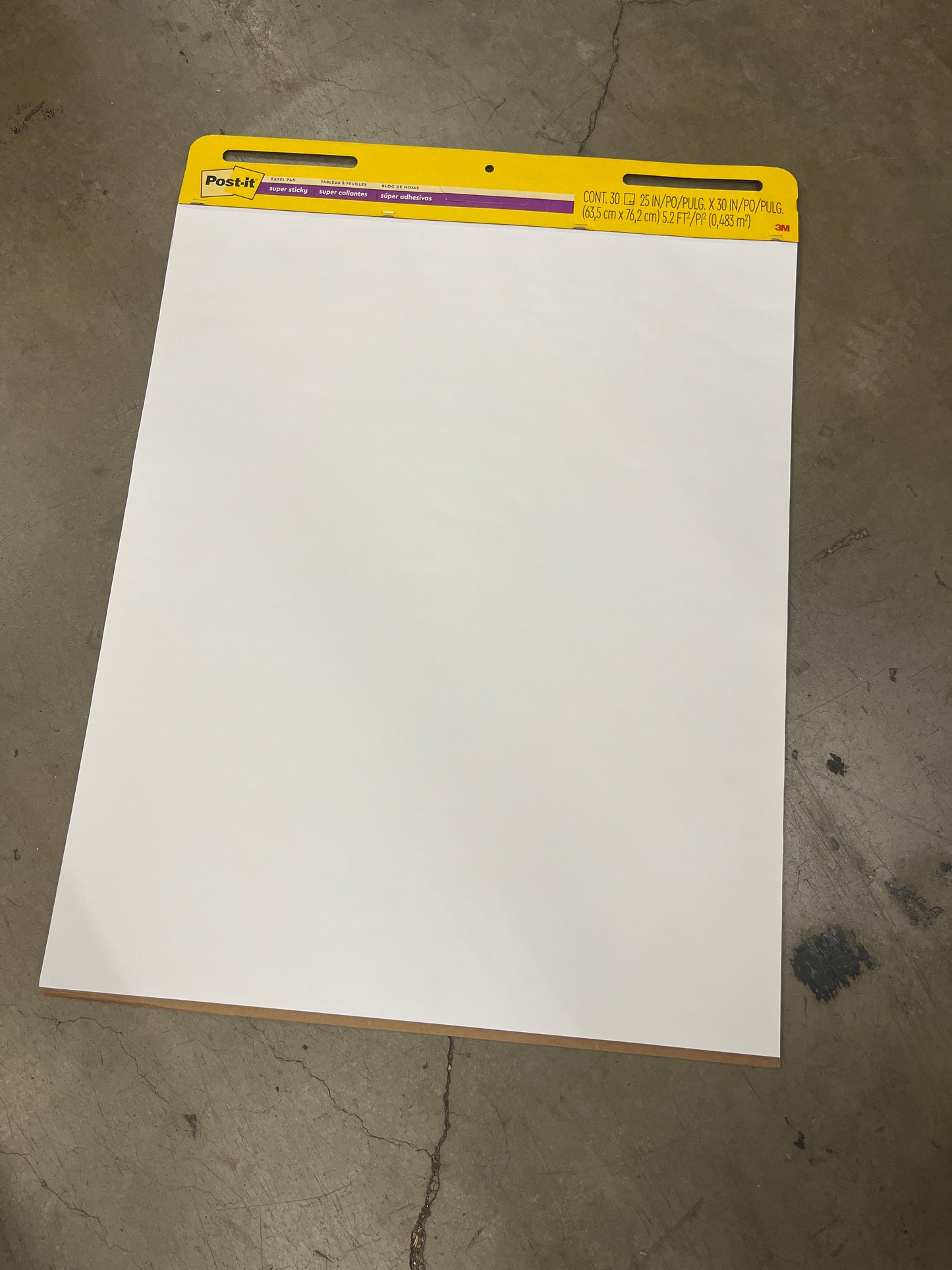Post-it Super Sticky Easel Pads, 25 in x 30 in, 1 Pad, 30 Sheets/Pad, Great for Virtual Teachers and Students, White