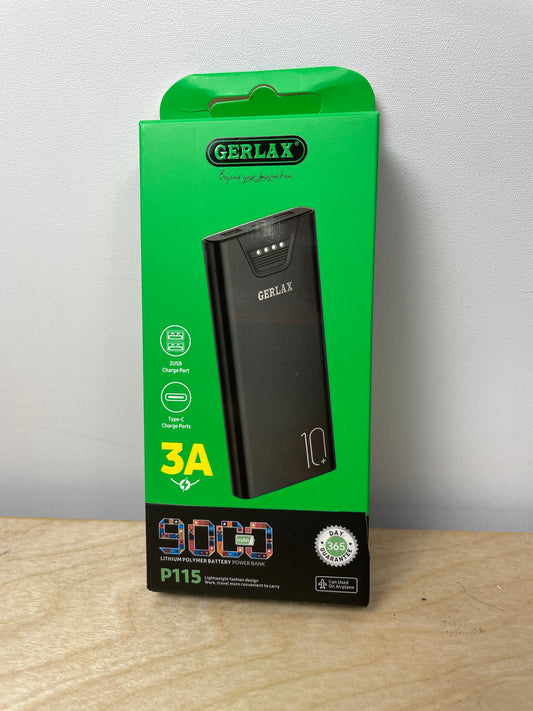 Gerlax Power Bank 9000 mAh, Black