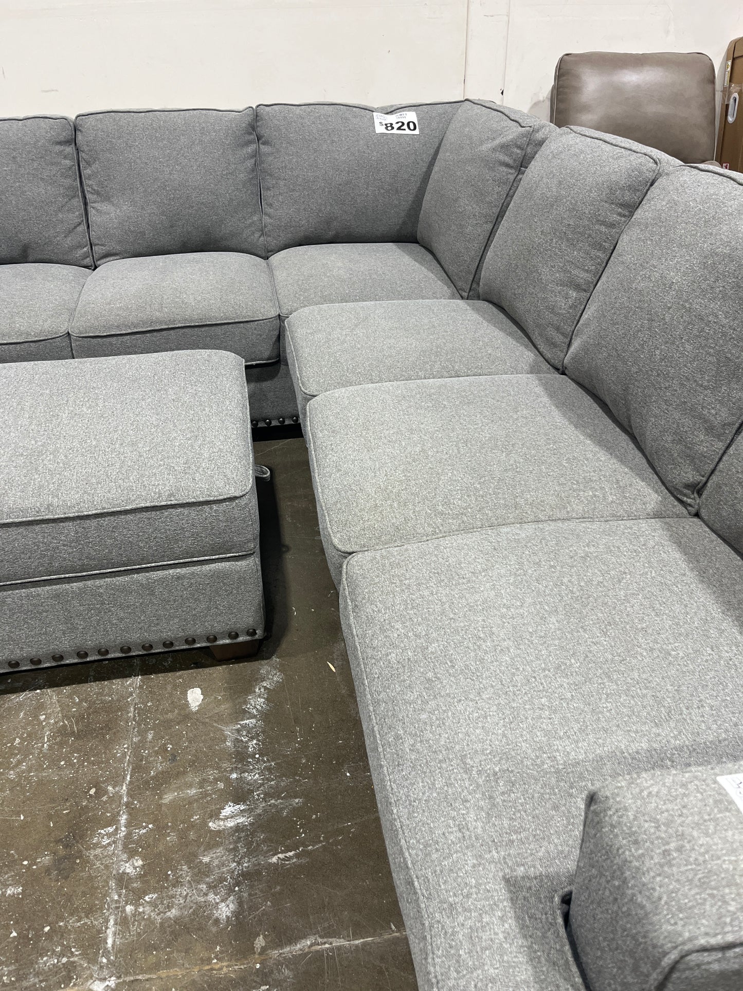 Thomasville Emilee Fabric Sectional with Storage Ottoman