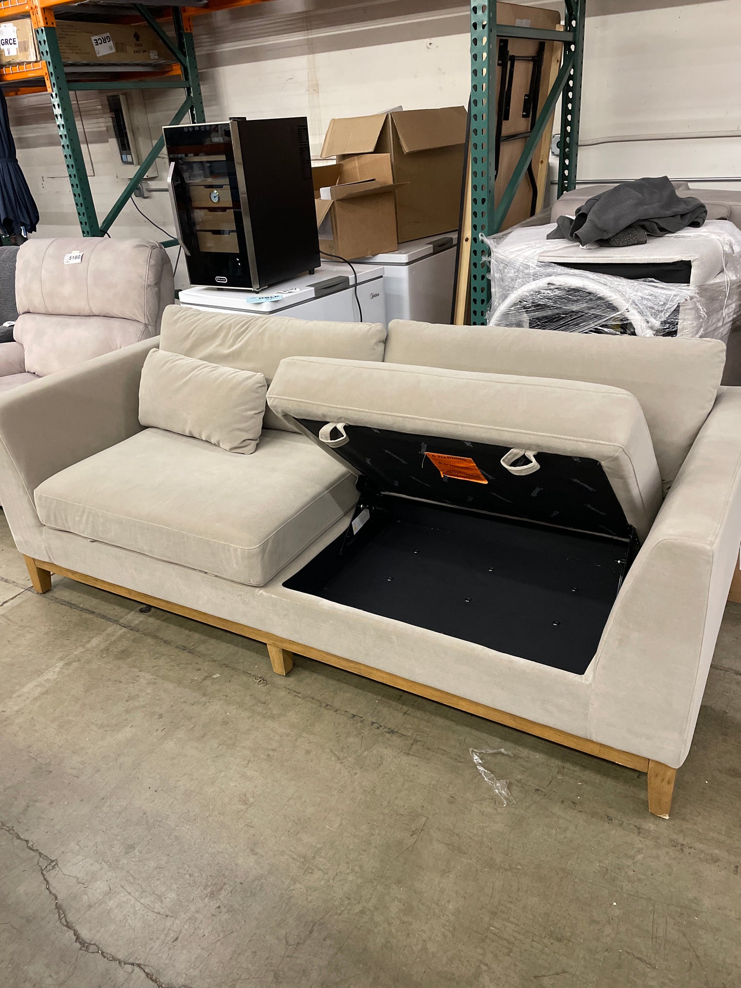 Thomasville Mokena Fabric Stationary Sofa with Storage - Retail $930