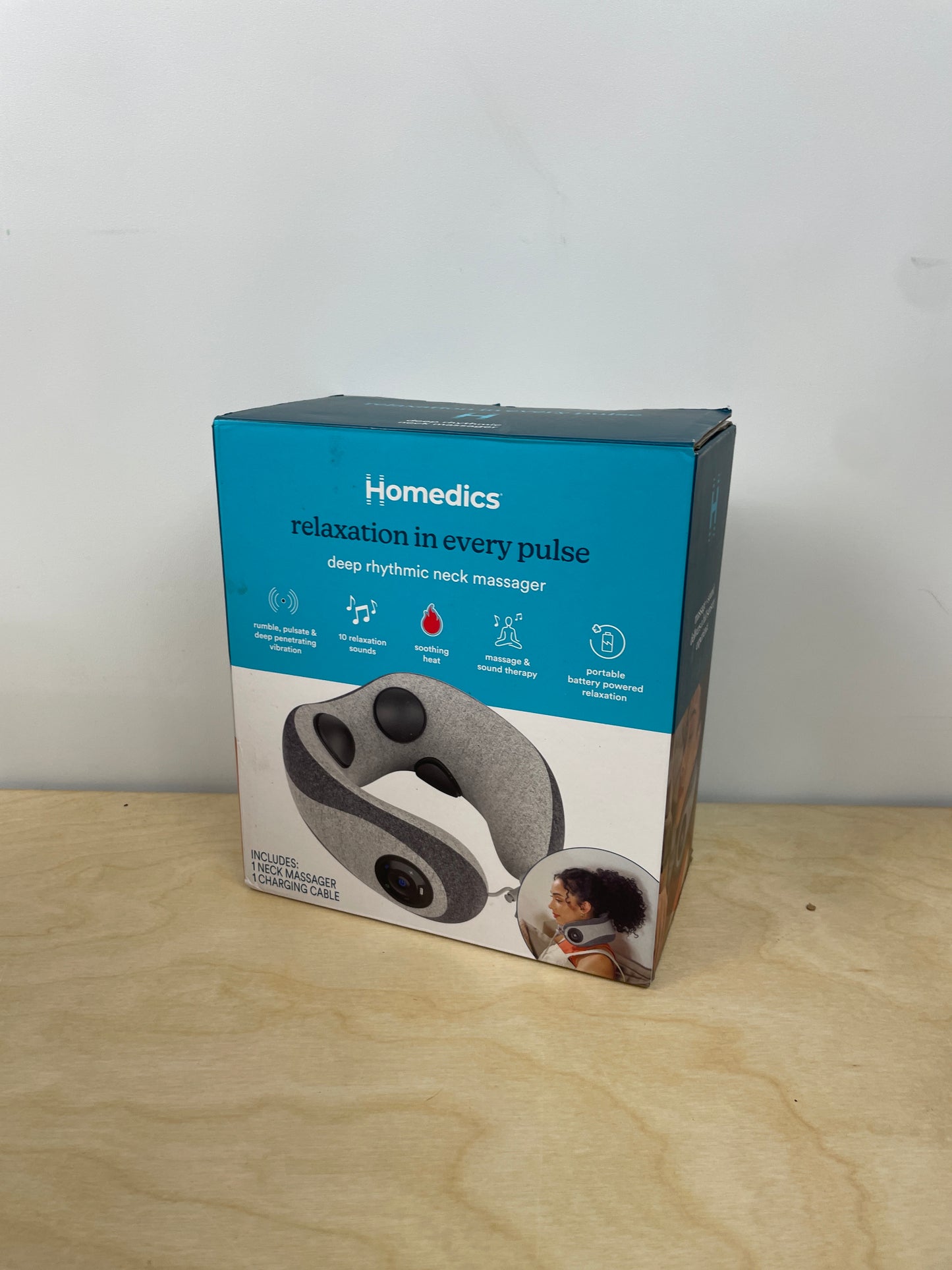 Homedics Portable Neck Massager with Music & Vibration - Retail $70