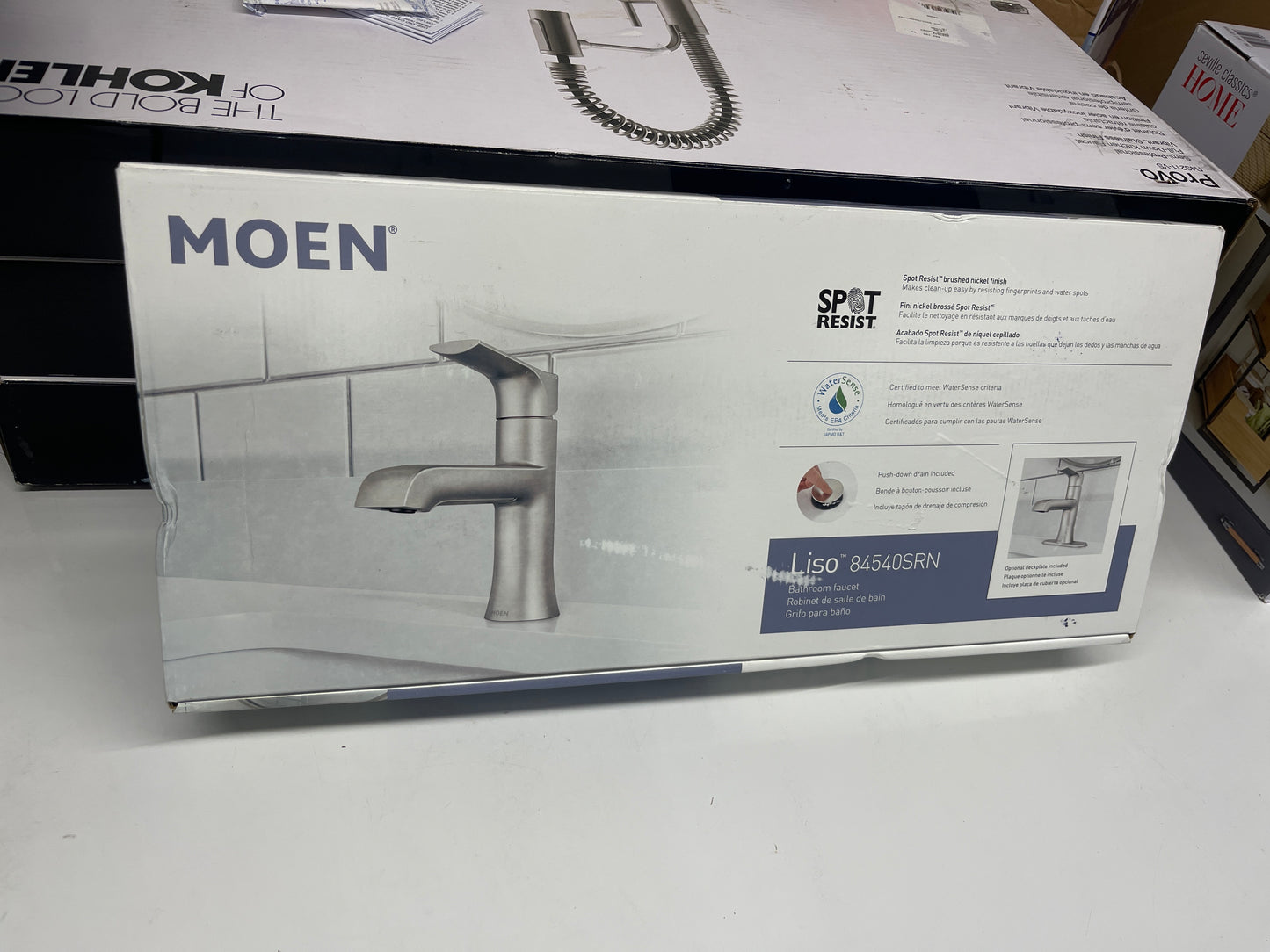 NEW - Moen Liso Brushed Nickel Single Hole Bathroom Faucet