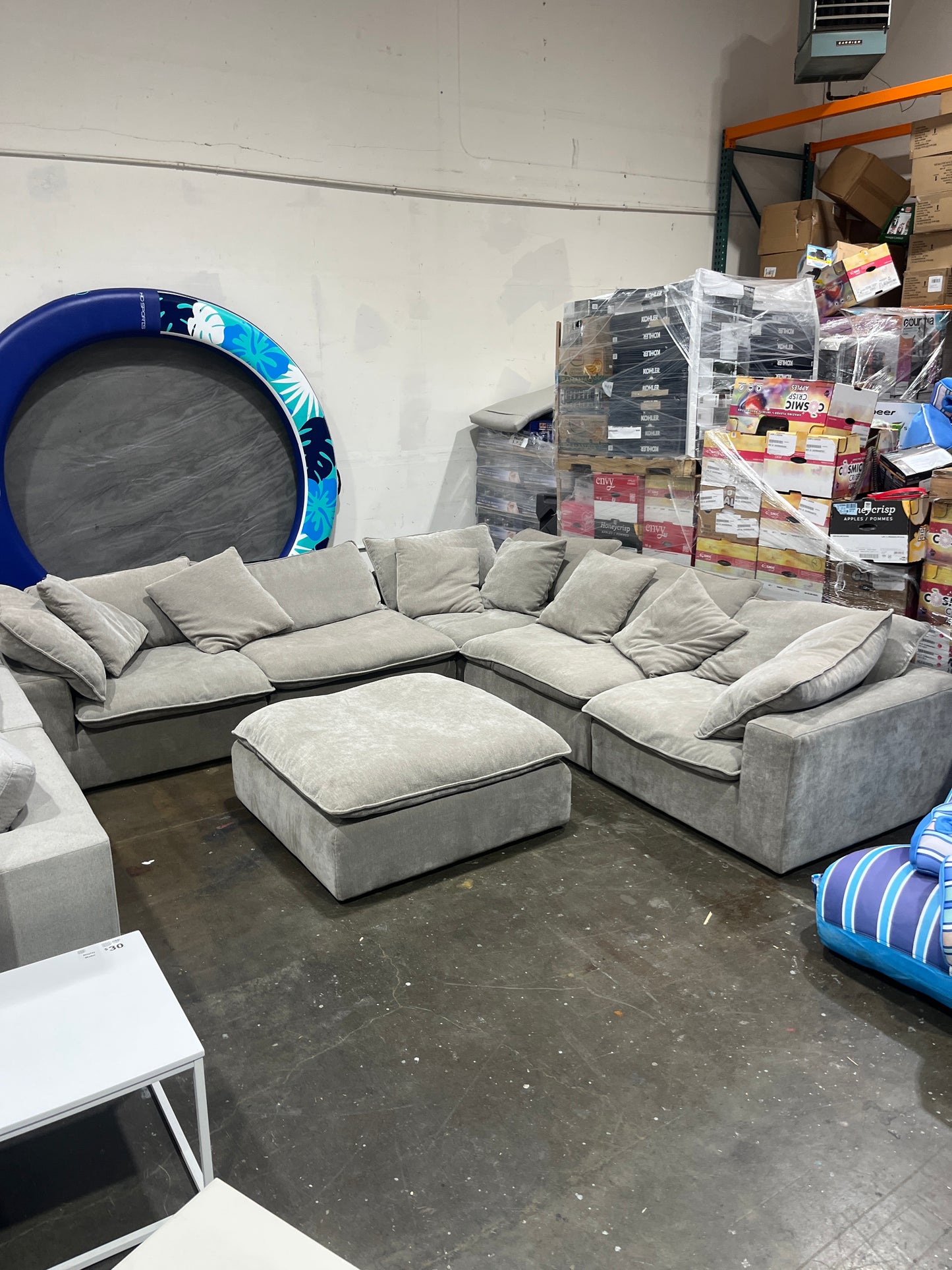 Sereen 6-piece Fabric Modular Sectional, Light Brown