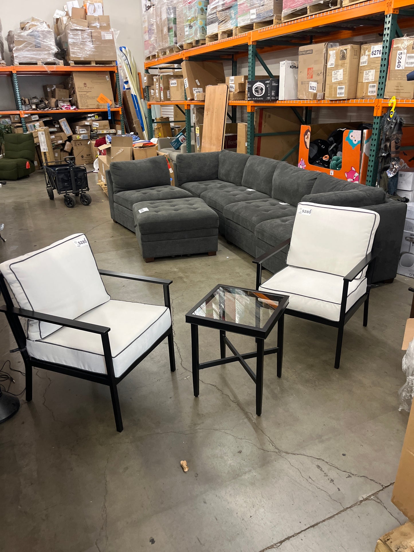 3pc Searsburg Aluminum Outdoor Patio Conversation Set Black - Threshold: Weather-Resistant with Glass-Top Table