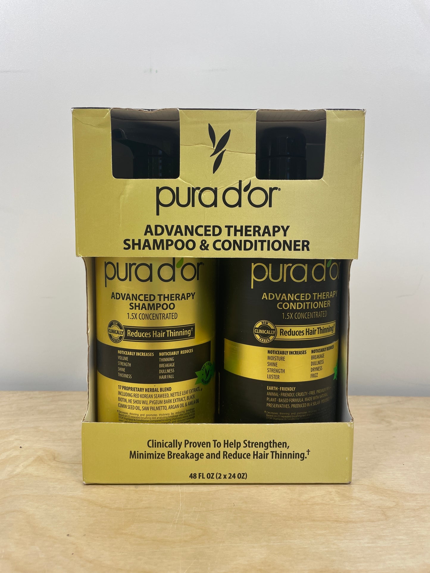 Pura d'or Advanced Therapy Anti-Hair Thinning Shampoo & Conditioner Set
