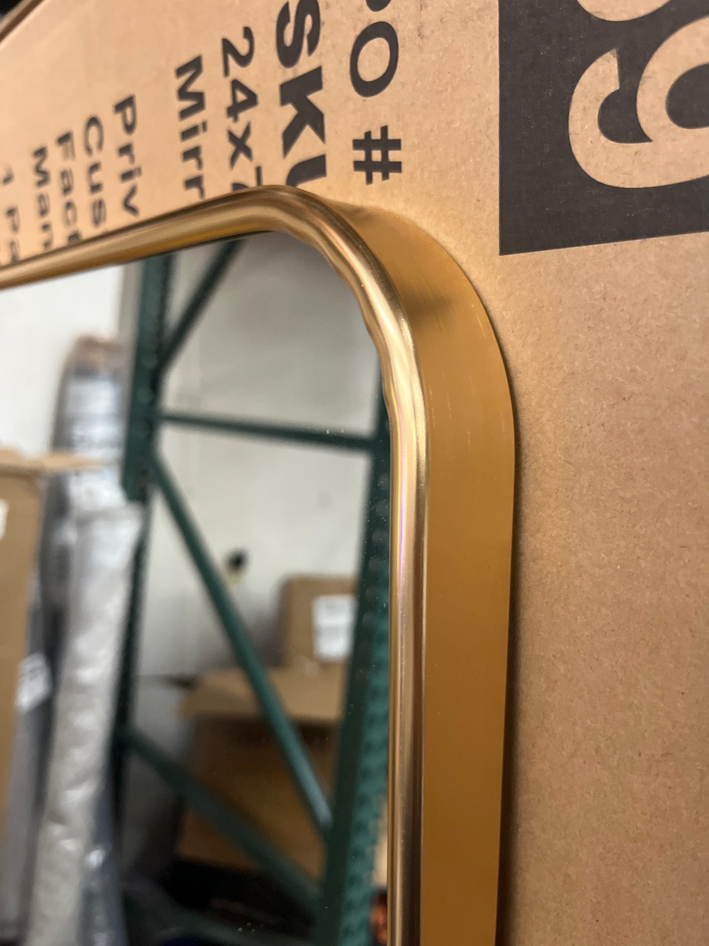 Oversized Modern Rectangular Gold Framed Mirror with Rounded Corners (24 in. W x 70 in. H)