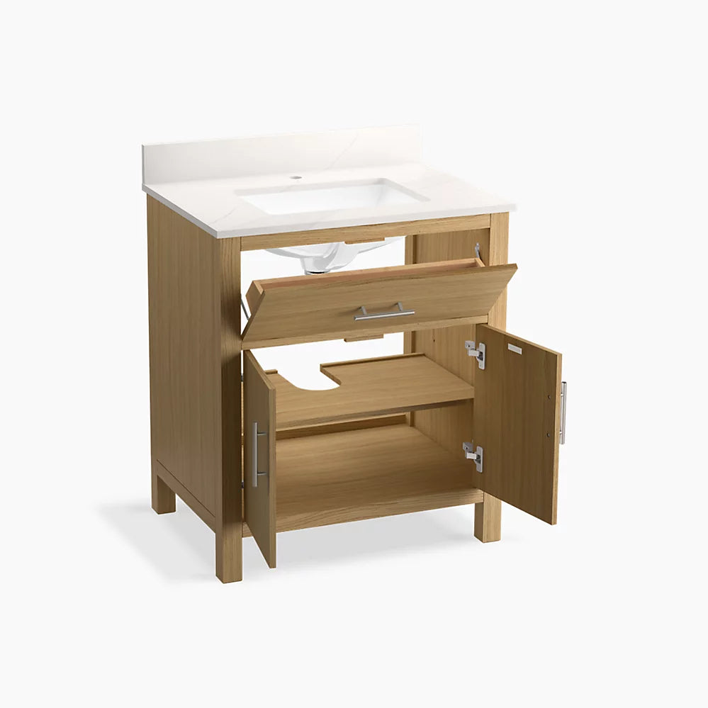 Kohler Cordate 30" bathroom vanity cabinet with sink and quartz top