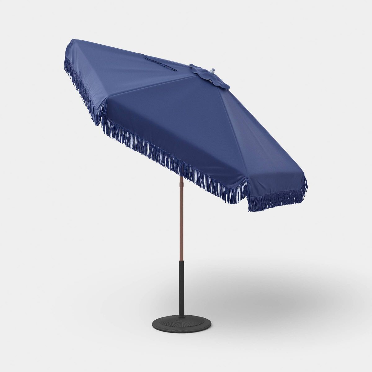 7.5" Round Fringe Valance Outdoor Patio Umbrella Navy Blue - Threshold™