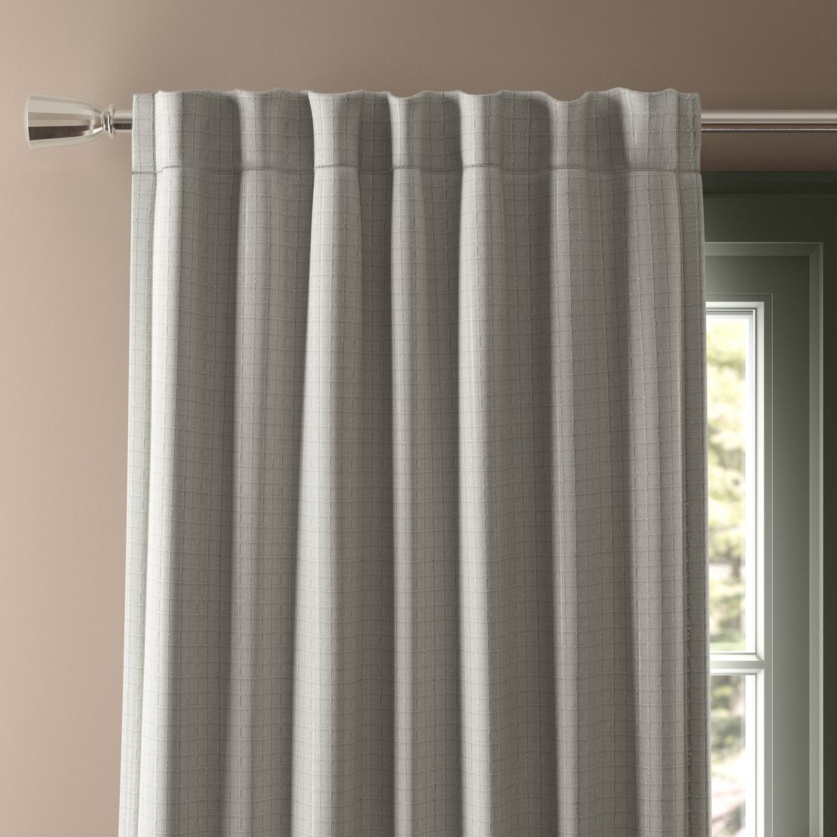 50"x84" Blackout Textured Plaid Curtain Panel Gray - Threshold™: Room Darkening, OEKO-TEX Certified, Indoor Use