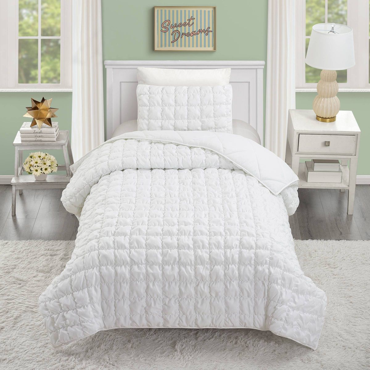 Urban Playground Twin/Twin Extra Long Dreamy Clouds 2pc Printed Kids' Quilt Set White