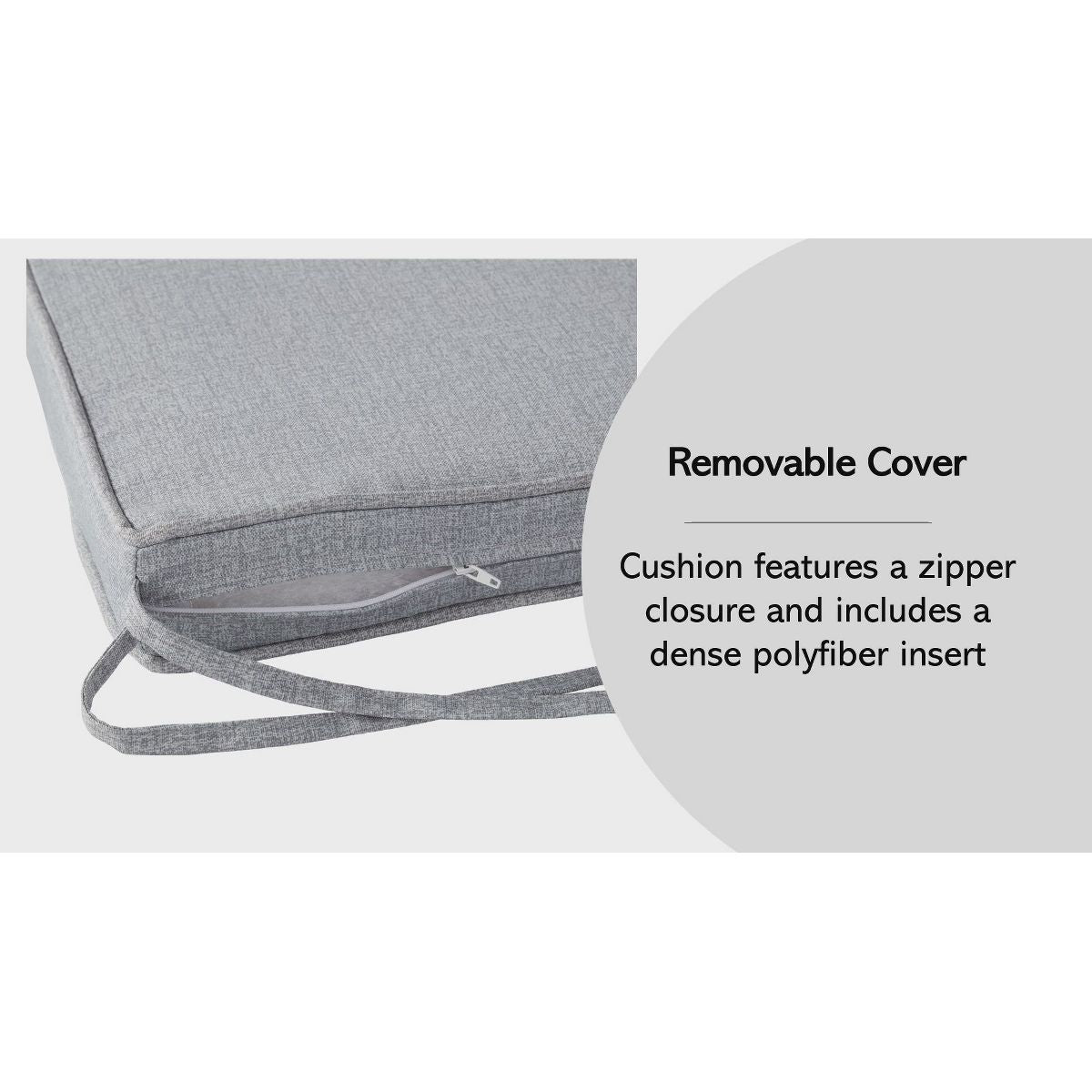 Kensington Garden 2pc 18"x18" Outdoor Chair Cushions Canopy Gray Stripe: Patio Seat Pads, Water-Resistant