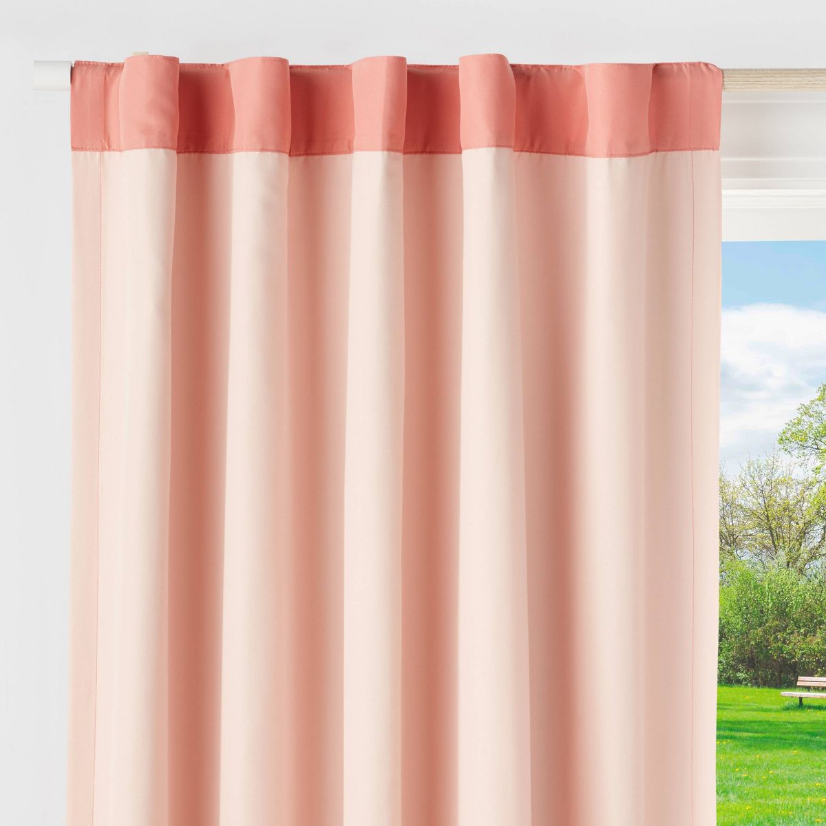 42"W x 84"L Tonal Window Kids' Blackout Window Curtain Panel Pink - Pillowfort™