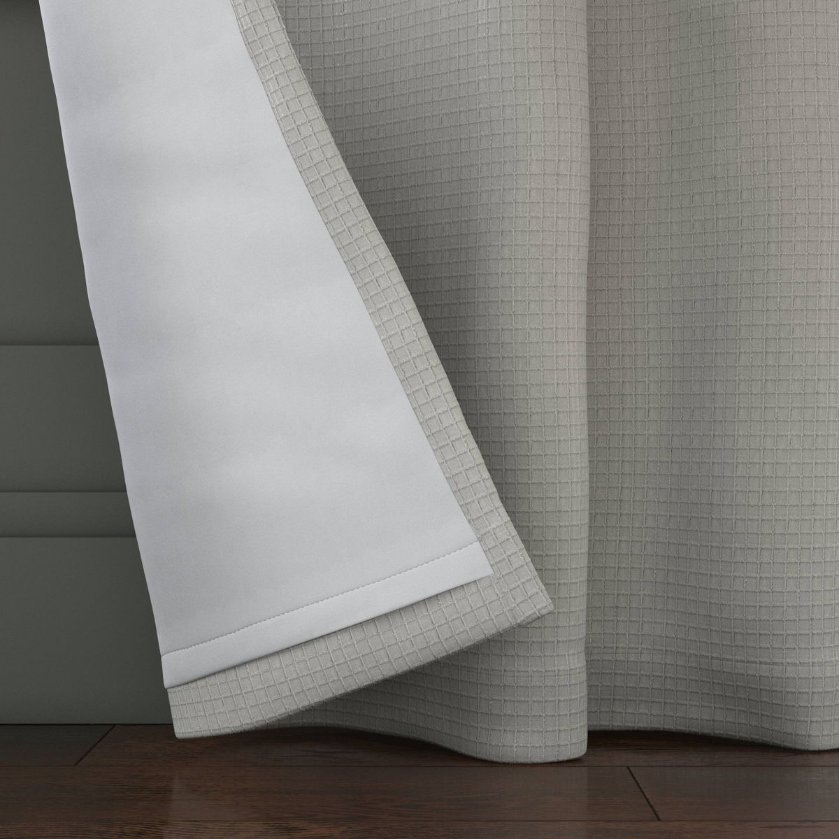 50"x84" Blackout Textured Plaid Curtain Panel Gray - Threshold™: Room Darkening, OEKO-TEX Certified, Indoor Use