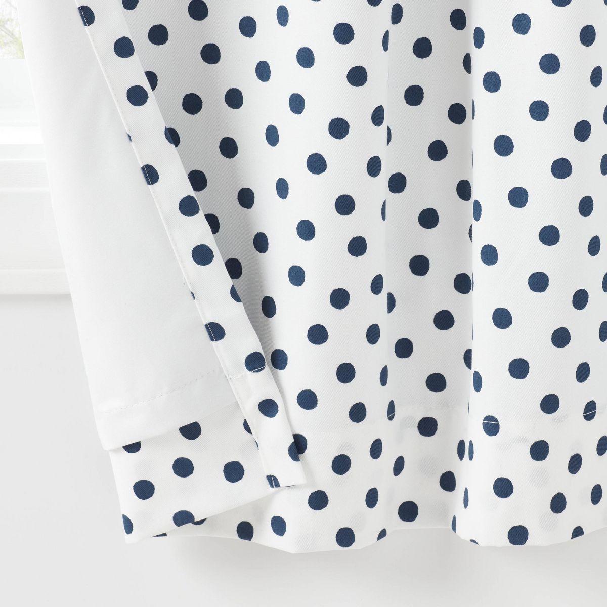 42"W x 84"L Dot Kids' Curtain Blackout Window Curtain Panel Navy - Pillowfort™