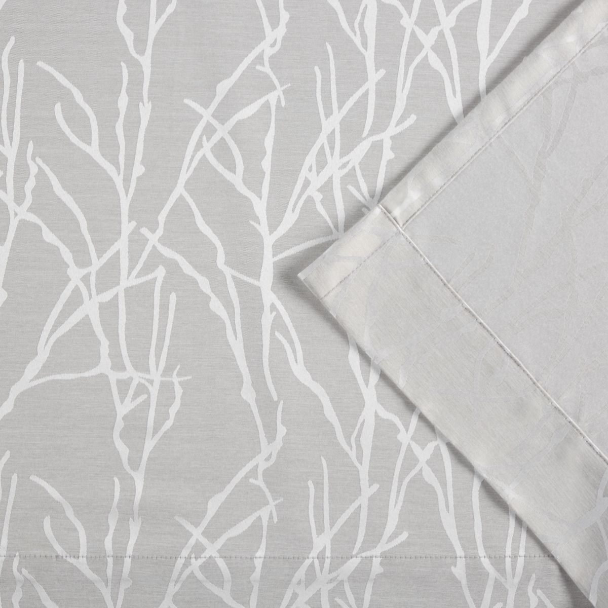 EXCLUSIVE HOME Finesse Branch Print Grommet Top Curtain Panel Pair, 54"x96", Dove Grey