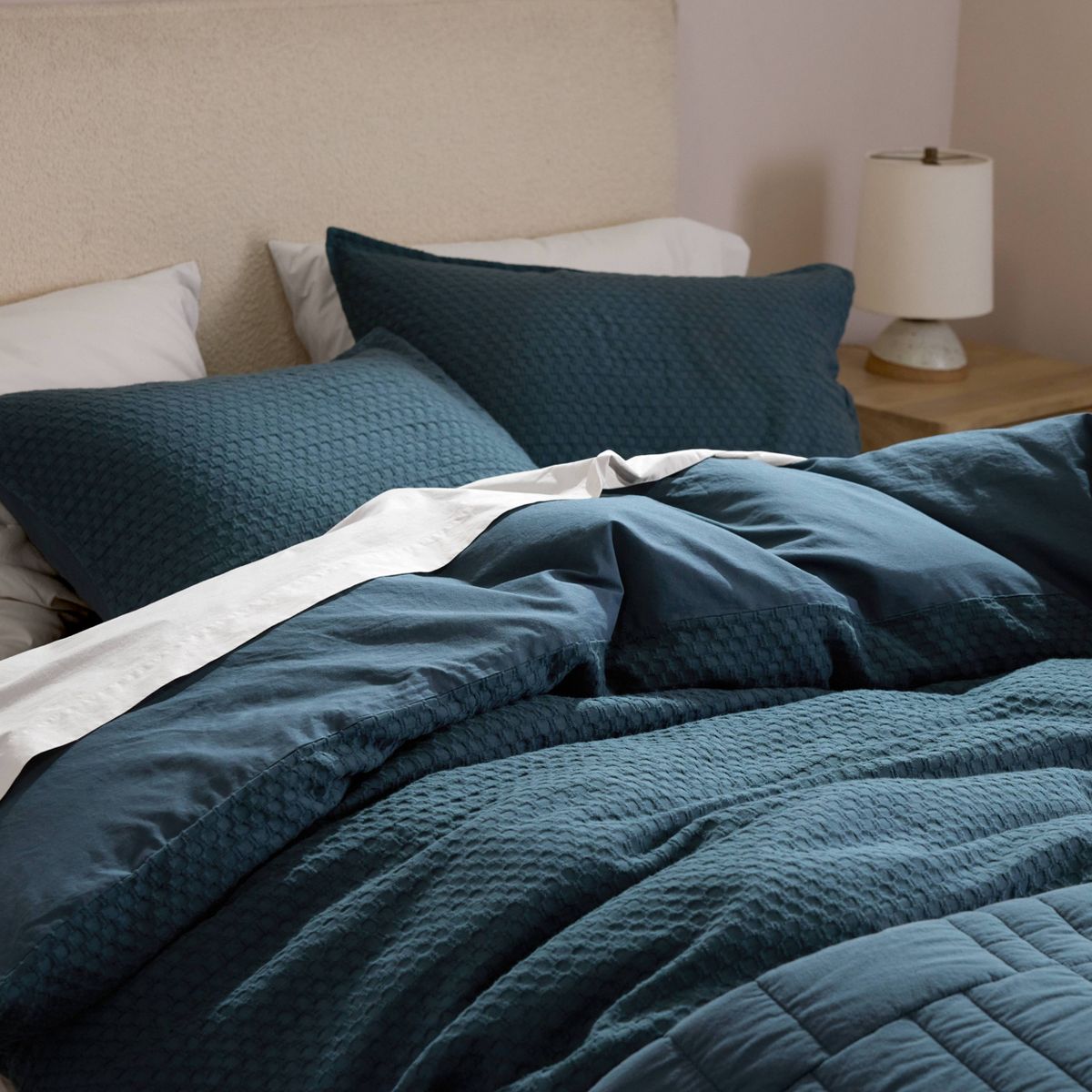 Full/Queen Honeycomb Cotton Duvet Cover & Sham Set Cove - Parachute for Target