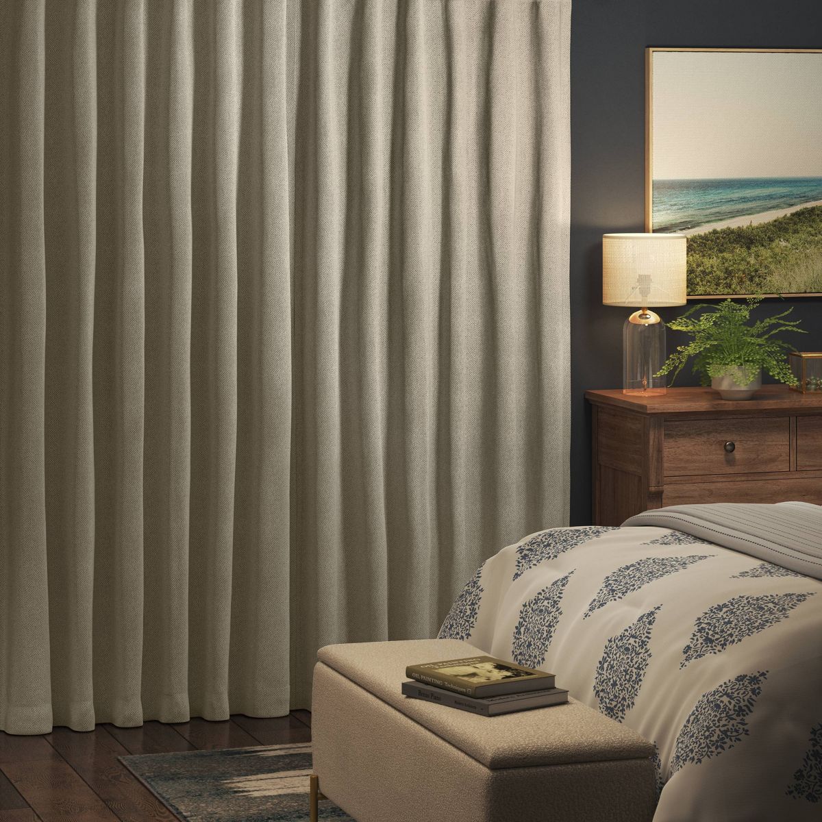 50"x63" Blackout Ashville Window Curtain Panel Gray - Threshold™: Recycled Polyester, Solid, OEKO-TEX Certified