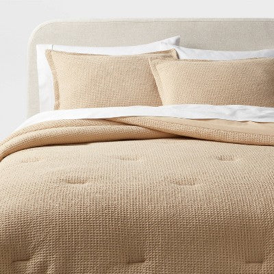 Washed Waffle Weave Comforter and Sham Set - Threshold: OEKO-TEX