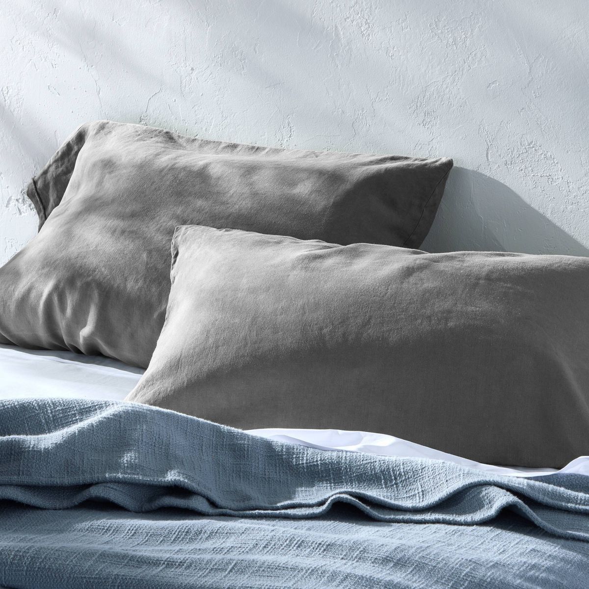 Standard 100% Linen Pillowcases Dark Gray - Casaluna™