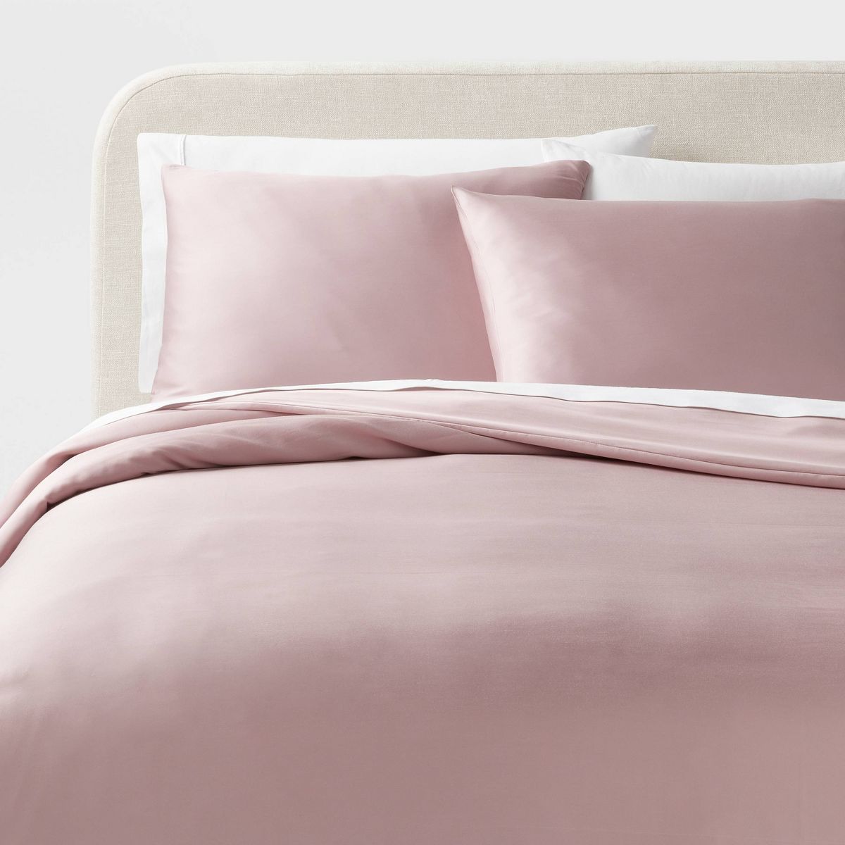 King TENCEL™ Duvet Cover and Sham Set Blush - Threshold™: OEKO-TEX Certified, 320 Thread Count, Cooling Satin Weave