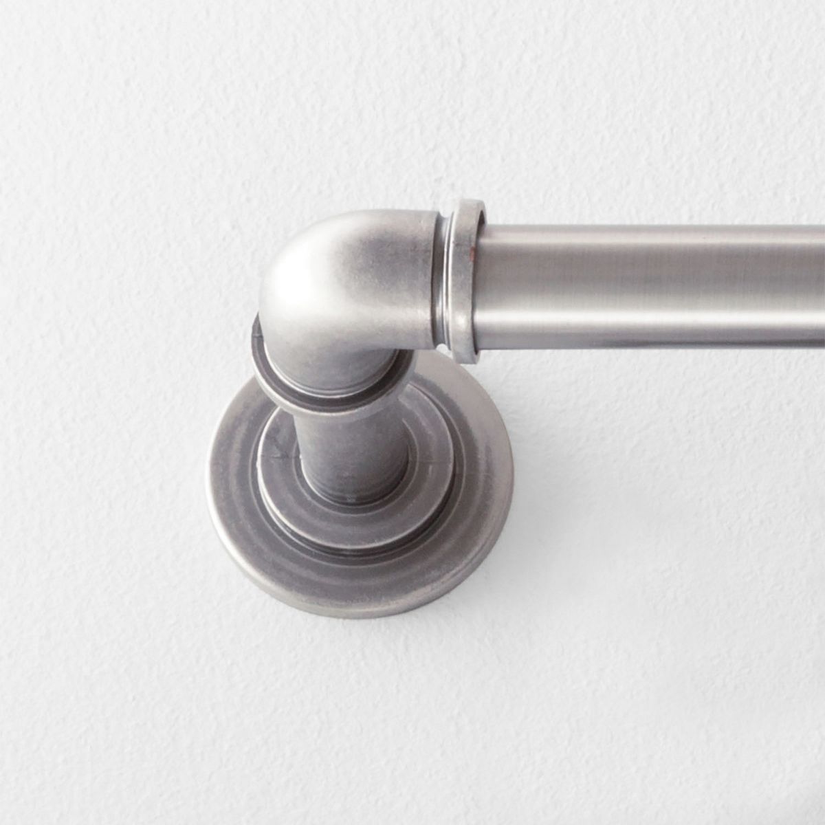 36"-66" Wraparound Pipe Curtain Rod Pewter - Threshold™: Adjustable Metal, Antique Finish, 30lb Capacity