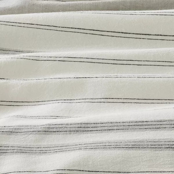 Alternating Pinstripe Comforter & Sham Set Gray/Cream King