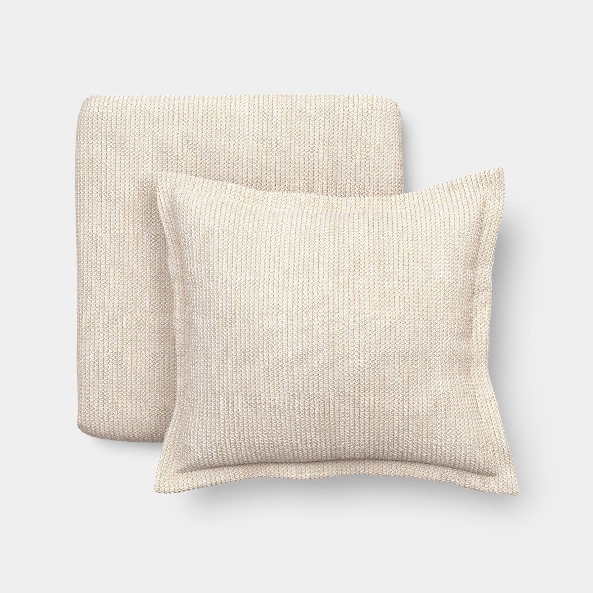 2pc Natural Weave Deep Seat Outdoor Cushion Set Ivory - Threshold™