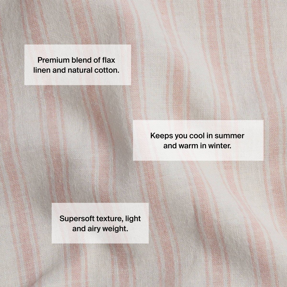 King/California King Relaxed Linen Stripe Duvet Cover & Sham Set Petal & Parchment - Parachute for Target