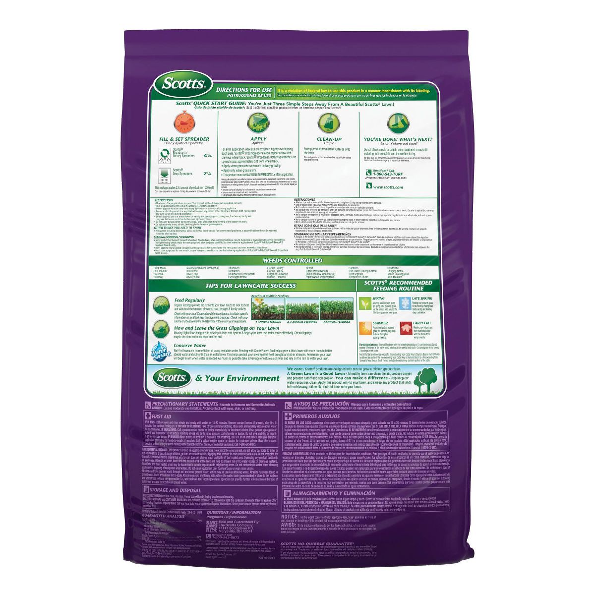 Scotts 5000 sq ft Turf Builder Bonus Southern Weed and Feed Fertilizer: Thickens Lawns, Controls Weeds