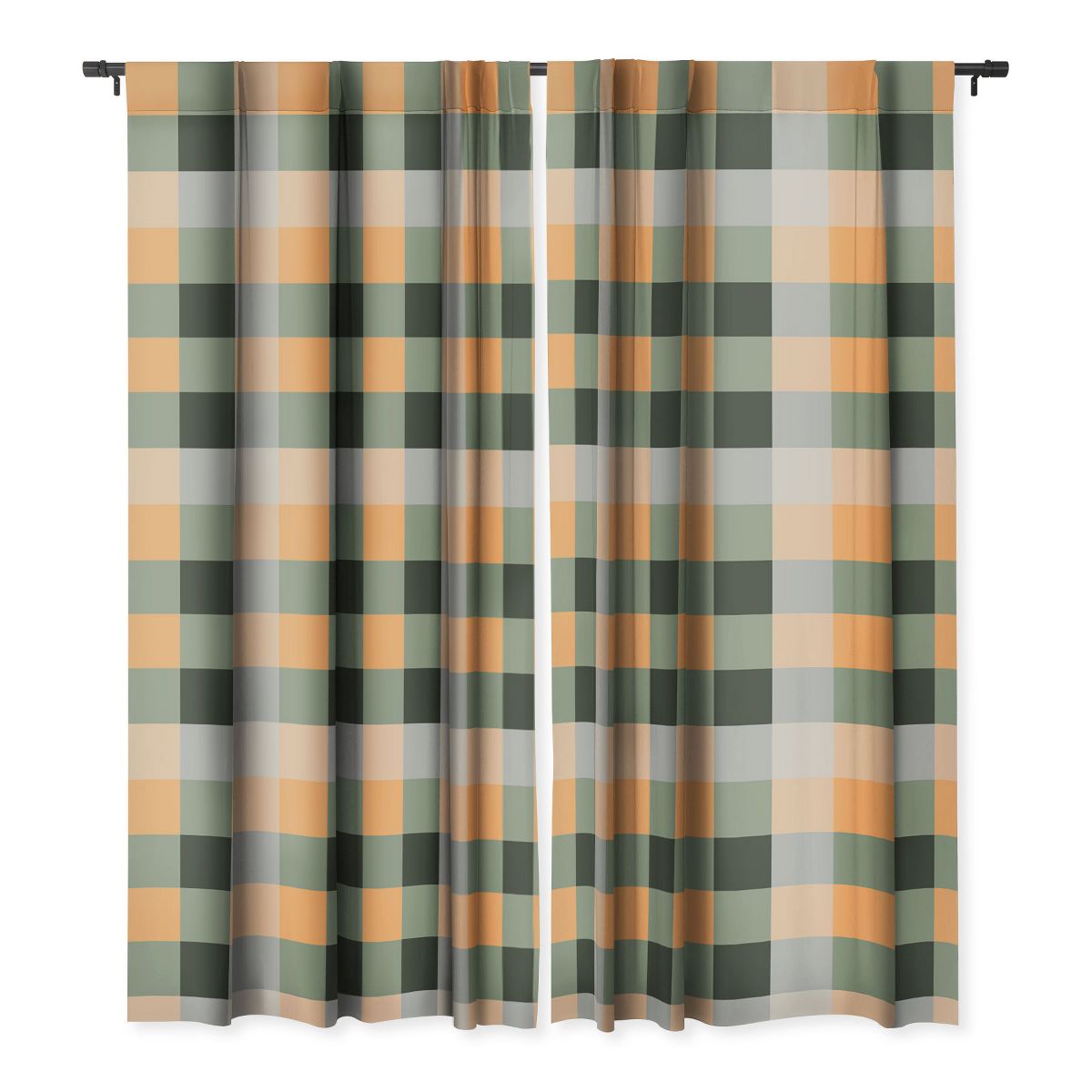 Miho retro color illusion 64" x 50" Single Panel Blackout Window Curtain - Deny Designs