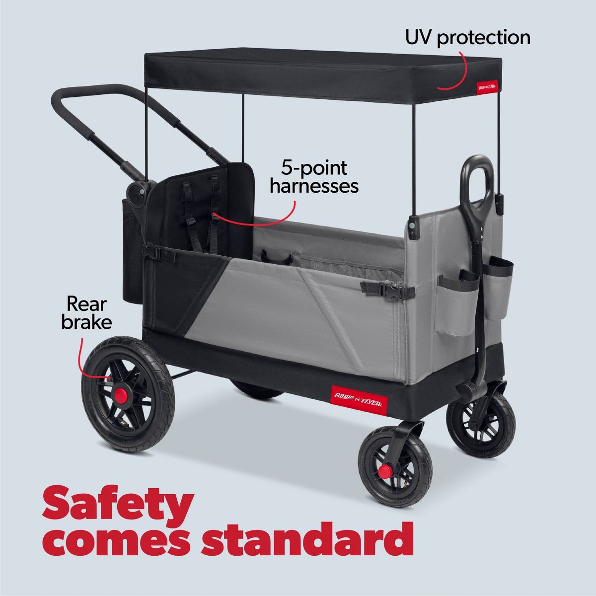 Radio Flyer Folding All Terrain Venture Kid and Cargo Stroller Wagon: Steel & Polyester Frame