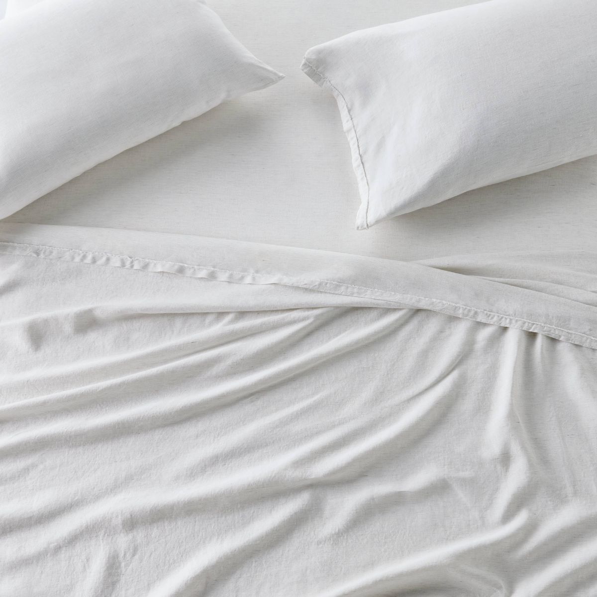 King 100% Linen Pillowcases Gray Micro Striped - Casaluna™