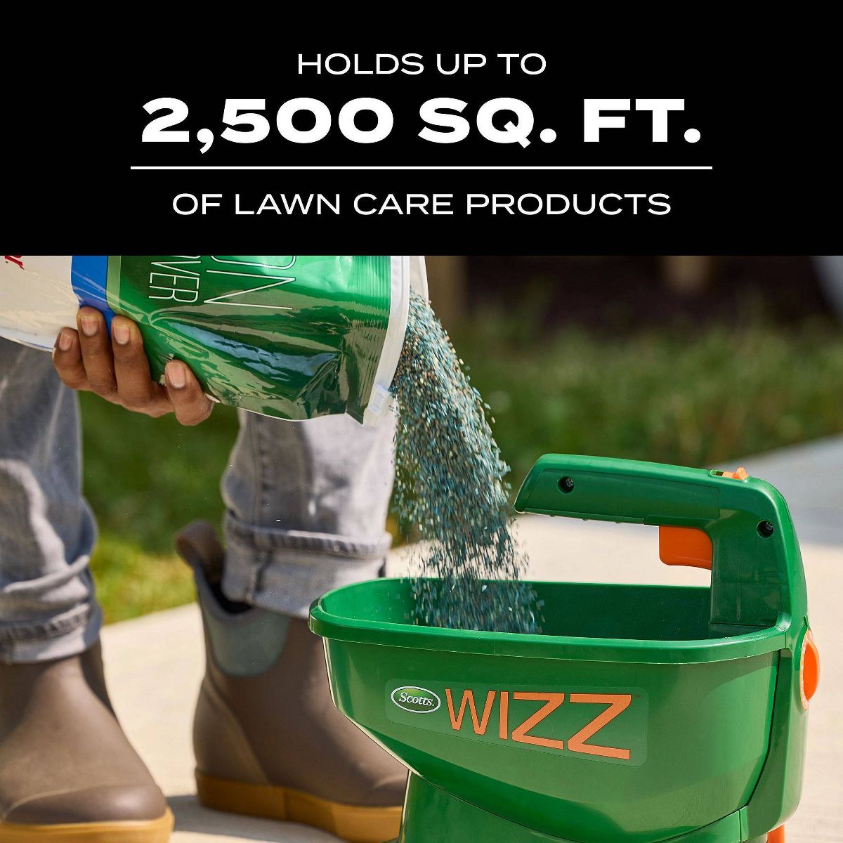 Scotts Wizz Hand Held 0.5 gallon Broadcast Spreader