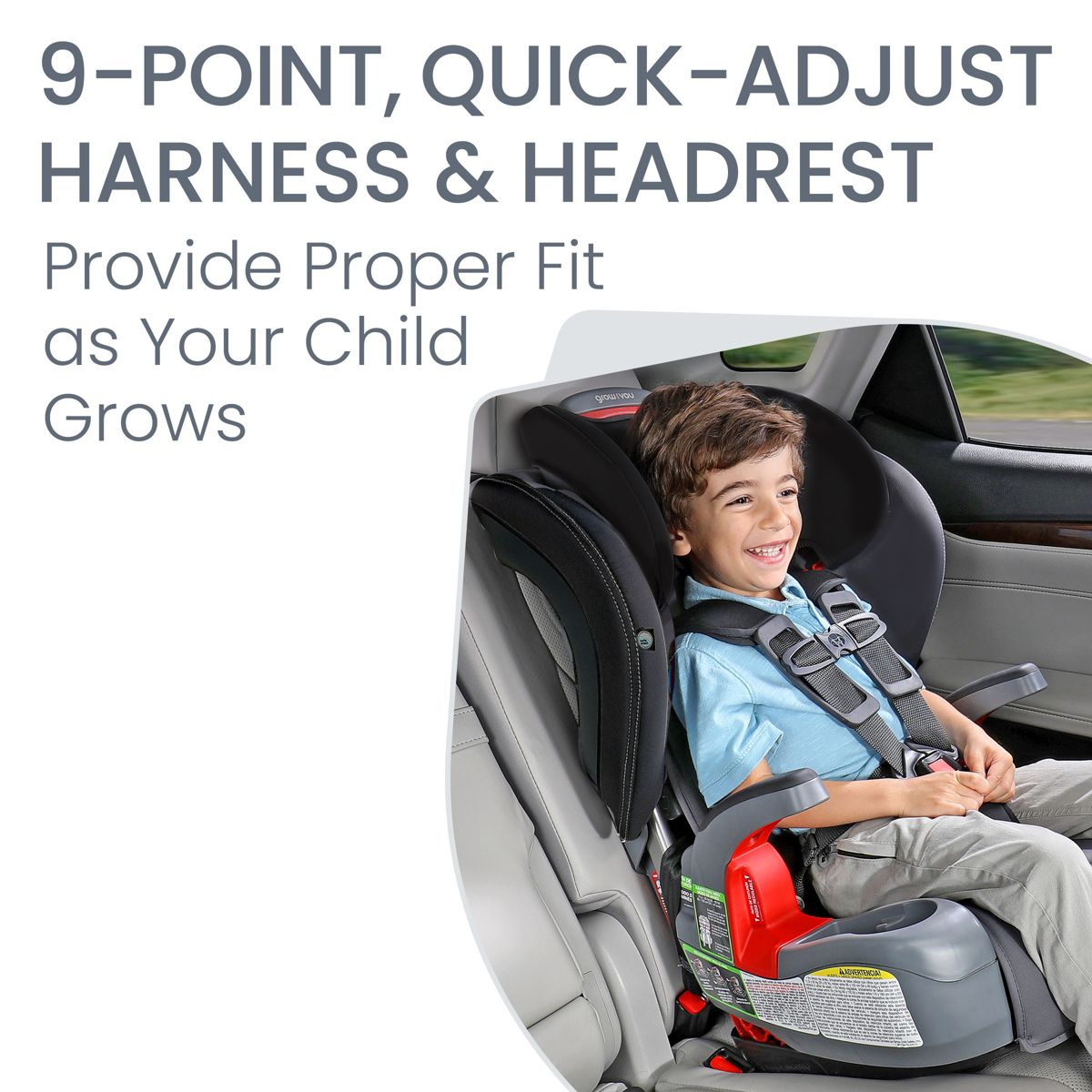 Britax Grow with You Harness SafeWash Booster Car Seat - Mod Black