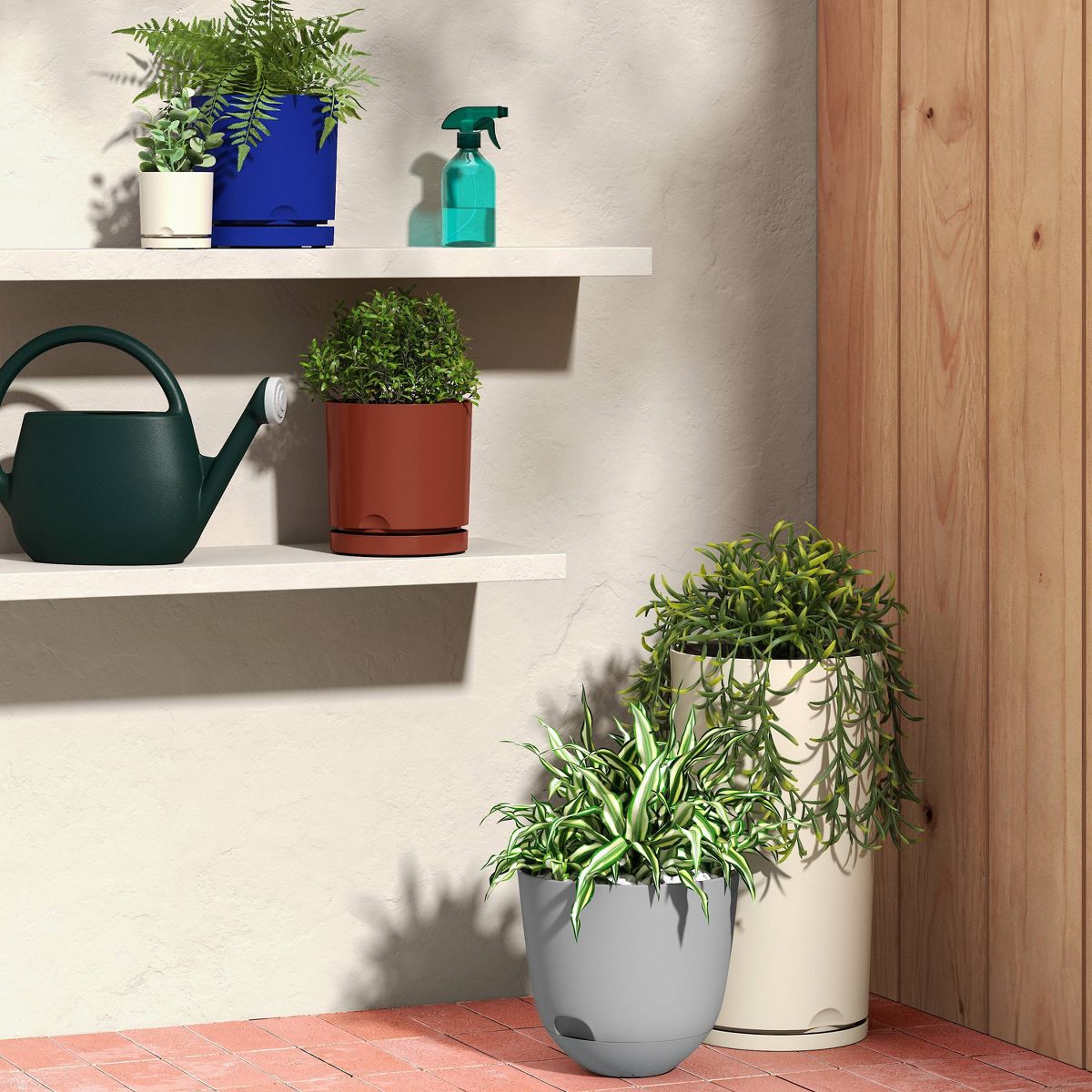 Recycled Resin Indoor Outdoor Planter 12"x21" Tan - Room Essentials™