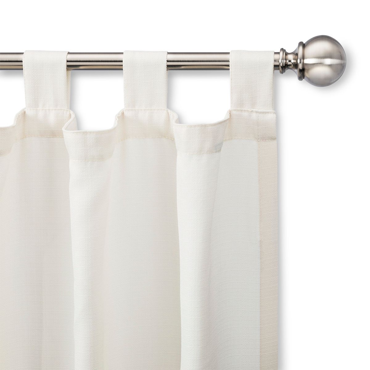 66"-120" Ball Double Curtain Rod Brushed Nickel - Threshold™: Adjustable Metal Set, Silver Finish, 30lb Capacity