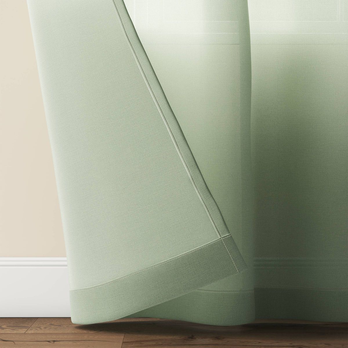 54"x84" Light Filtering Solid Farrah Window Curtain Panel Sage Green - Threshold™: Cotton & Recycled Polyester, UV Protection