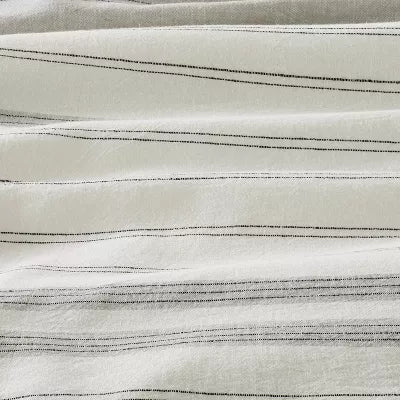 Alternating Pinstripe Comforter & Sham Set Gray/Cream - Full/Queen