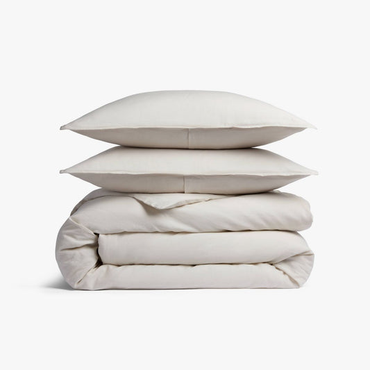 Full/Queen Relaxed Linen Duvet Cover & Sham Set Parchment - Parachute for Target