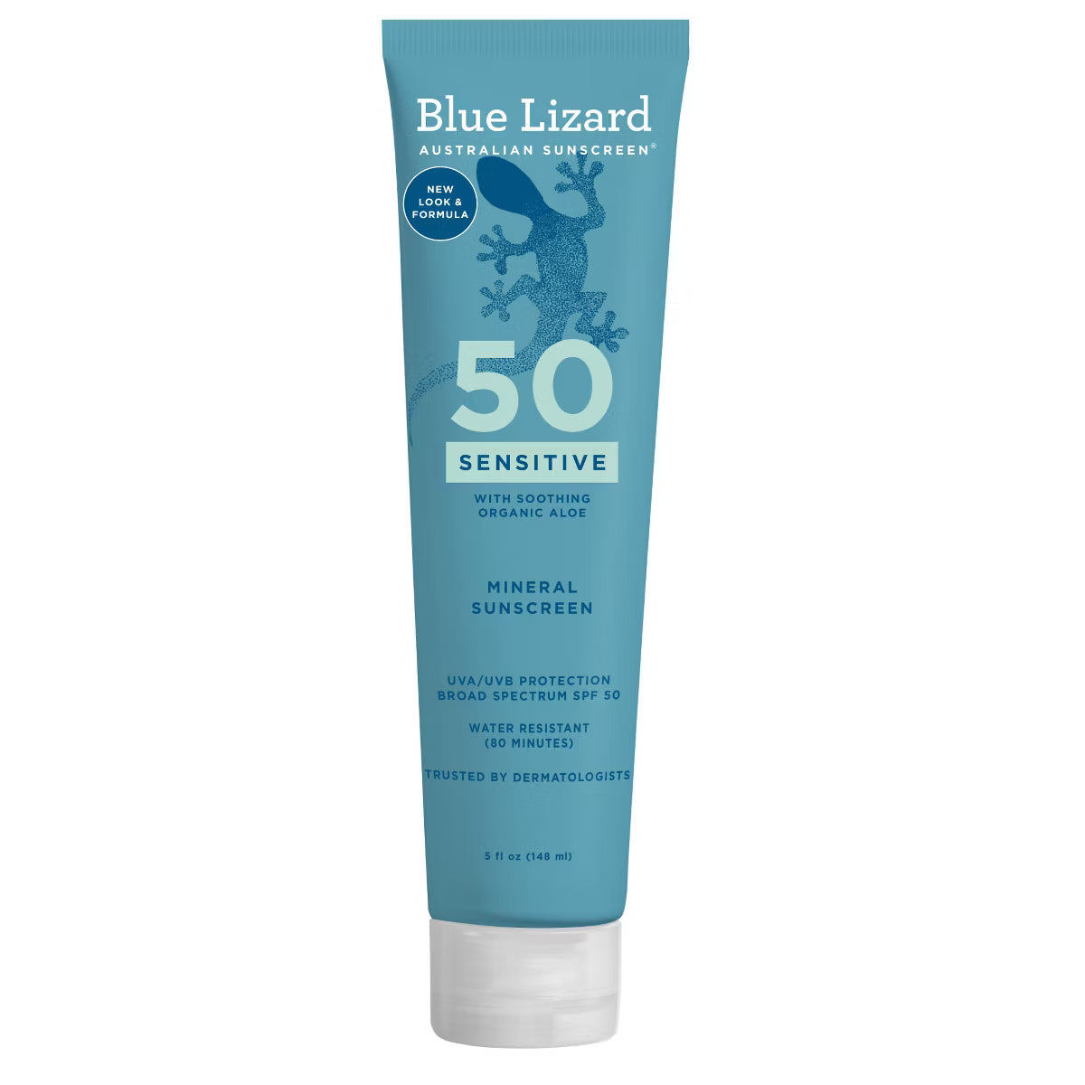 Blue Lizard AU Mineral Sunscreen SPF 50 3 fl. oz (89 ml) tube and 5 fl.  oz (148 ml) tube