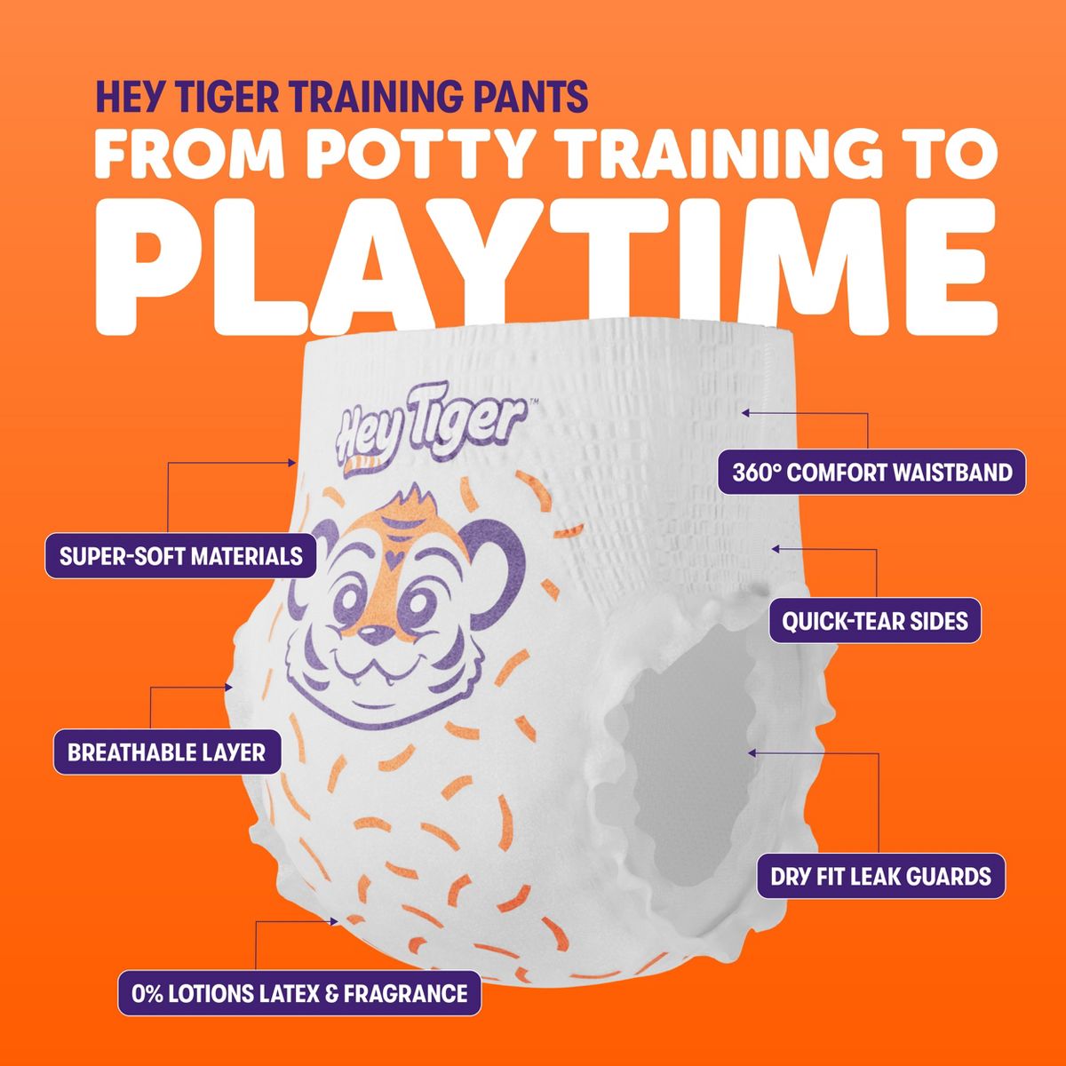 Hey Tiger Disposable Training Pants - 4T-5T - 56ct