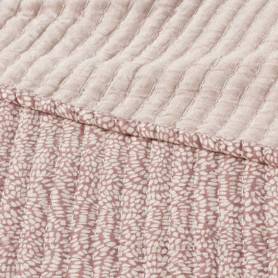 King Reversible Matelasse Swirl Quilt Purple - Threshold: Jacquard, OEKO-TEX Certified, Lightweight