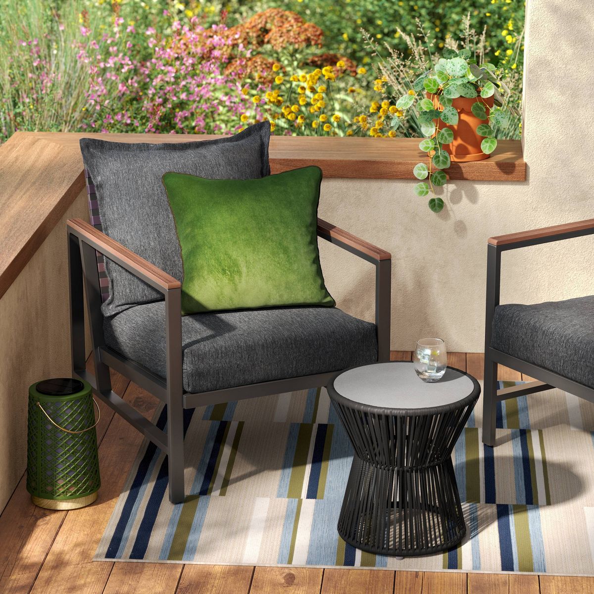 2pc Solid Deep Seat Outdoor Cushion Sets Gray - Threshold™