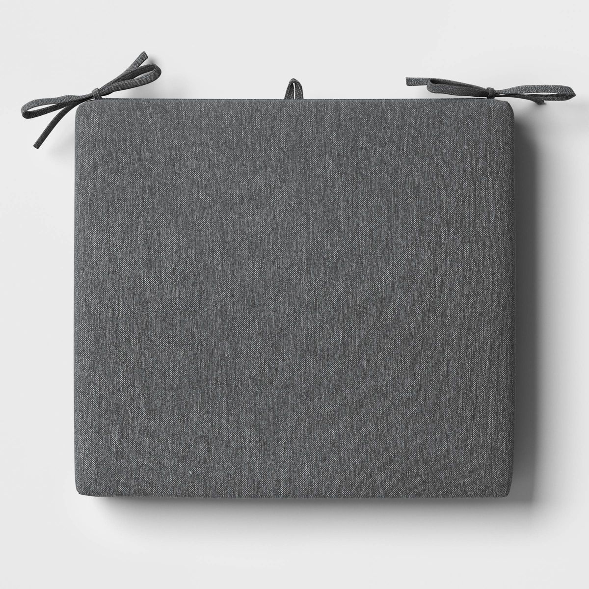 18"x20" Solid Woven Outdoor Chair Seat Cushion Charcoal - Threshold™