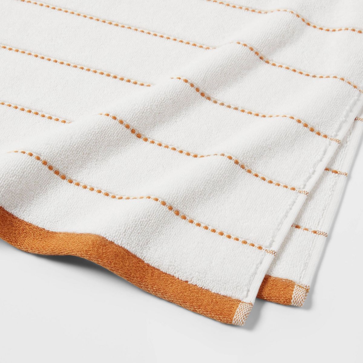 2pc Modern Pinstripe Bath Towel  White/Yellow - Threshold™