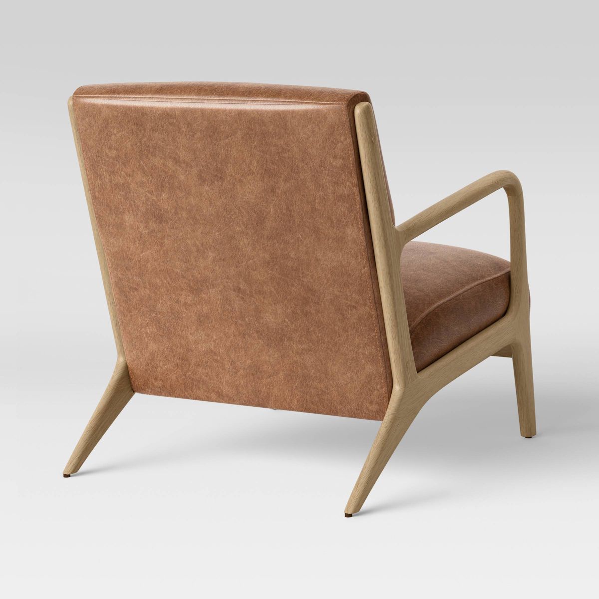 Esters Wood Armchair Caramel Faux Leather - Threshold™