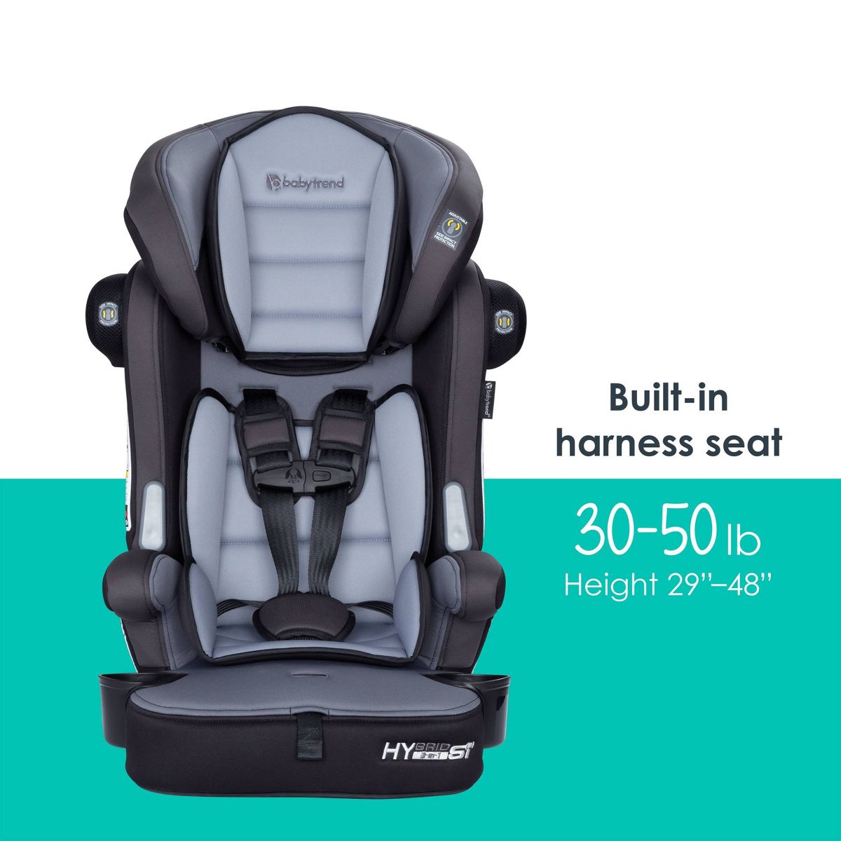 Baby Trend Hybrid SI 3-in-1 Combination Booster Car Seat with Side Impact Protection - Madrid Black