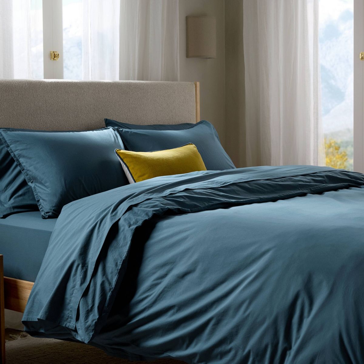 Full/Queen Casual Organic Cotton Duvet Cover & Sham Set Cove - Parachute for Target