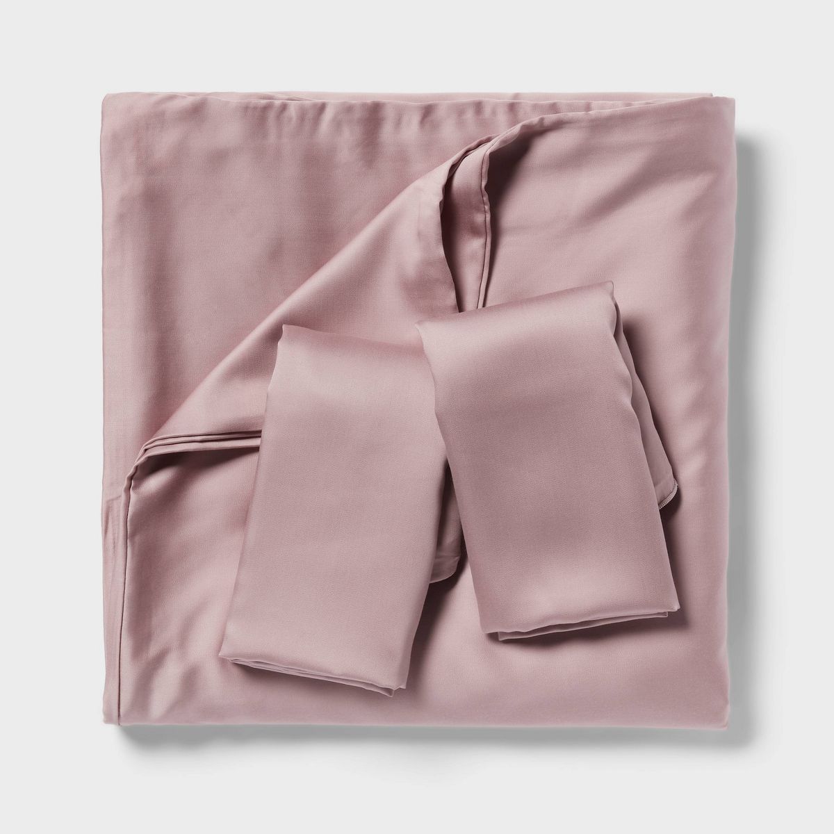 King TENCEL™ Duvet Cover and Sham Set Blush - Threshold™: OEKO-TEX Certified, 320 Thread Count, Cooling Satin Weave