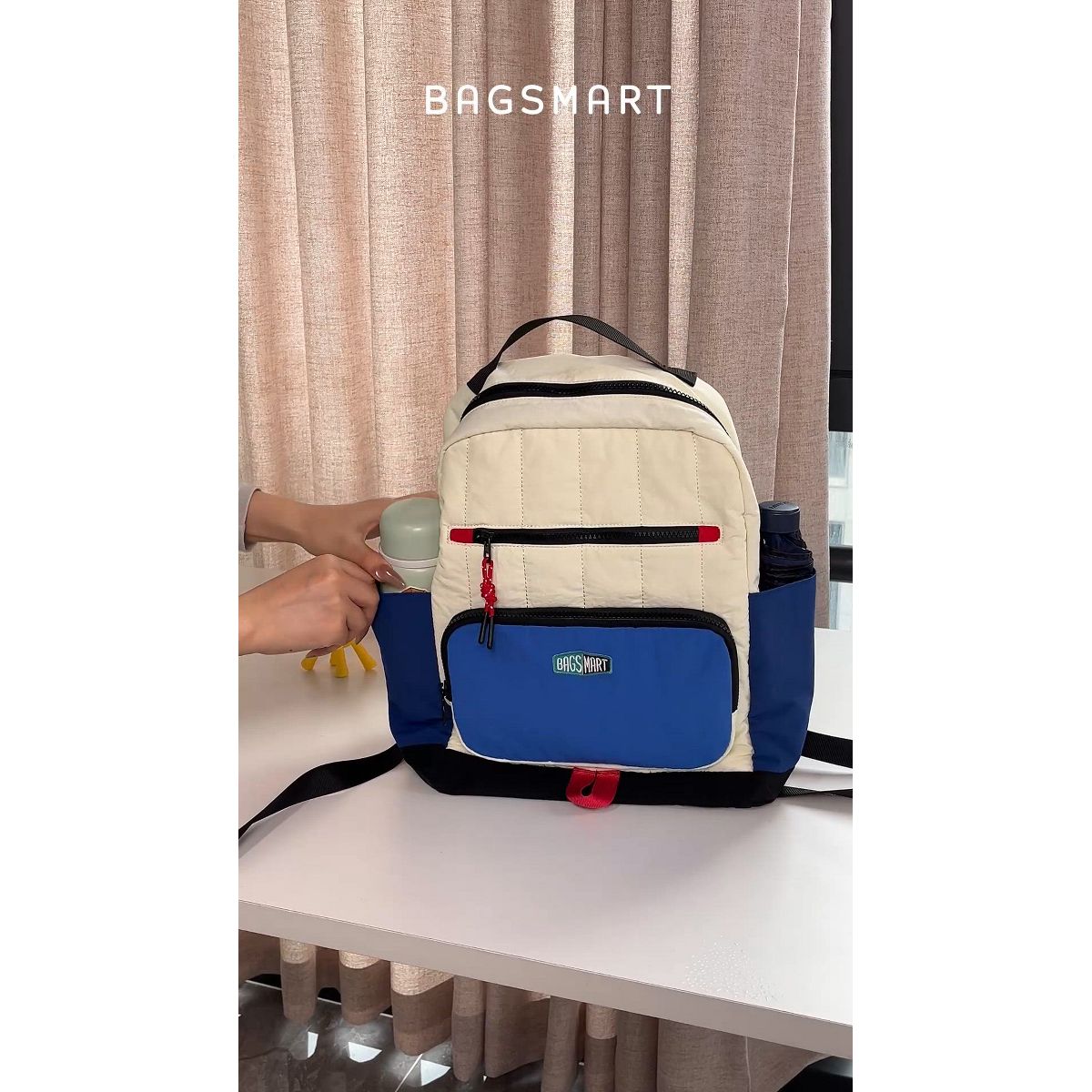 Bagsmart Kids' 14L Walker Featherlight Color Block Kids Backpack with Pencil Case - Celadon